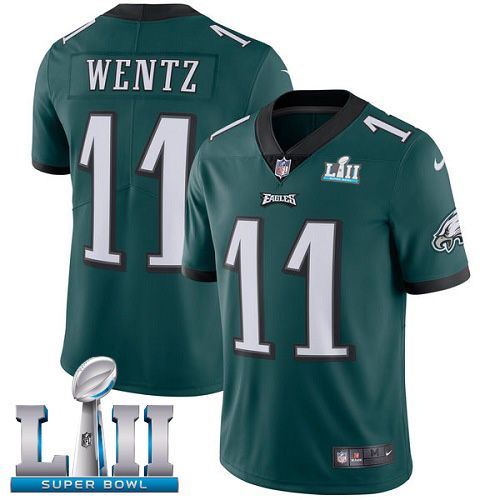 Men Philadelphia Eagles #11 Wentz Green Limited 2018 Super Bowl NFL Jerseys->philadelphia eagles->NFL Jersey